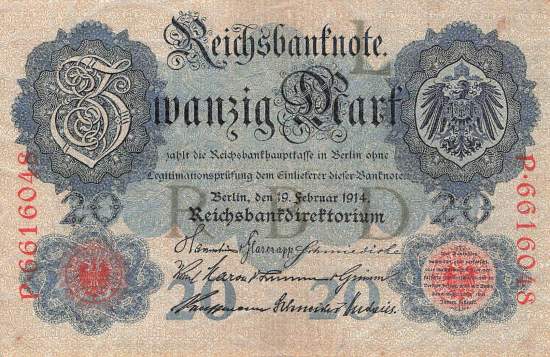 20 Mark 1914 ro.47b L/P